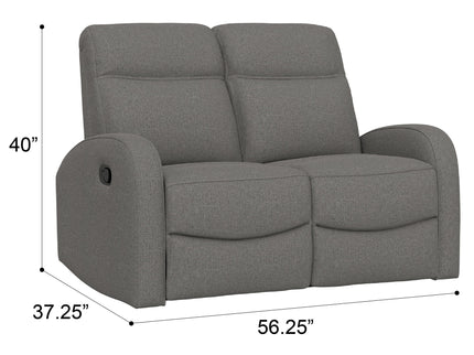 Manual Reclining Loveseat With Dual Seating Support For Living Room