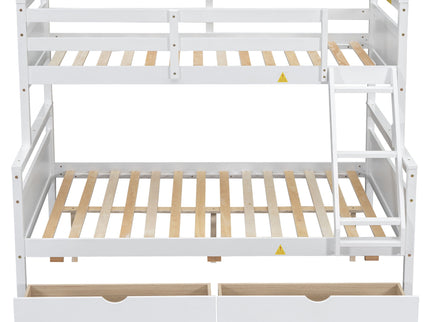 Bunk Bed With Ladder And Safety Guardrail