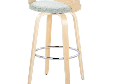 Grotto - Contemporary Fixed-Height Barstool With Swivel With Round Footrest (Set of 2)