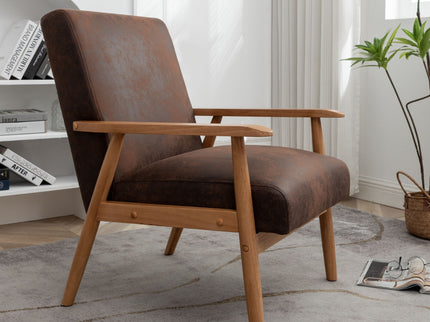 Wide Arm Chair - Brown
