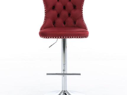Swivel Barstools Adjusatble Seat Height From 25-33", Modern Upholstered Base Bar Stools With Backs Comfortable Tufted For Home Pub And Kitchen Island (Set of 2)