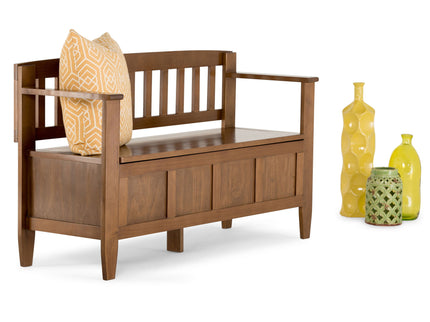 Brooklyn - Entryway Storage Bench - Medium Saddle Brown