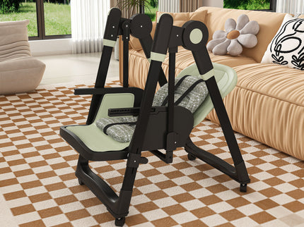 Convertible Baby High Chair To Rocker With 5 Point Harness