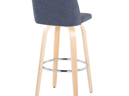 Toriano - Contemporary Fixed Height Barstool & Swivel With Round Footrest (Set of 2)