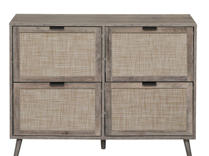 4 Door Shoe Rack, Freestanding Modern Shoe Storage Cabinet