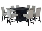 Black / 9 Pc. Table, 8 Chairs