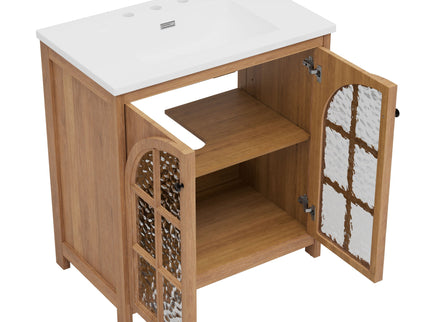 Vintage Farmhouse Bathroom Vanity With Ceramic Sink