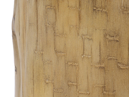 Hand Painted Wood Stump Style Outdoor Side Table - Light Brown