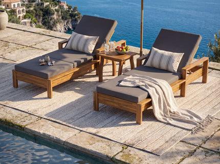 Chaise Lounge With 3 Fold Cushion Set, 3 Position Adjustable Backrest