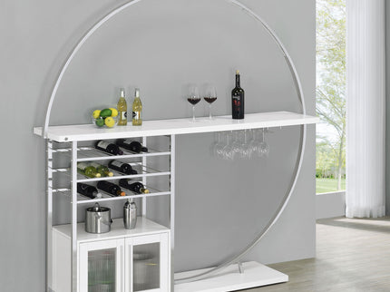 Casey - 2 Door Home Bar Storage Bar With Customizable Lighting - White