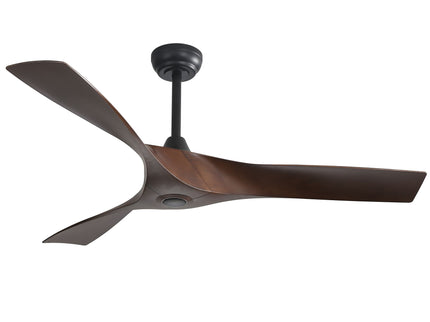 52" Blade Ceiling Fan Without Light, 6 Speed Reversible DC Motor For Living Room, Outdoor Use - Black