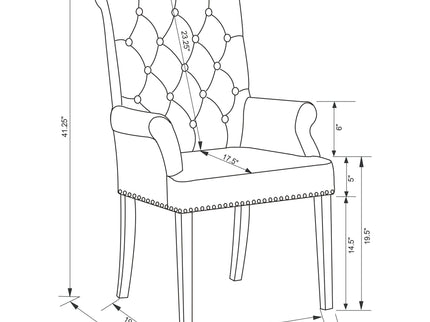 Vaughn - Upholstered Dining Chair With Tapered Legs And Nailhead Trim - Beige