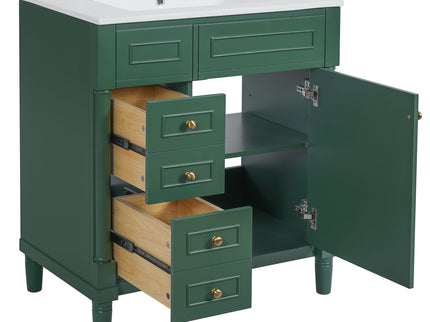 Bathroom Vanity With Sink, Freestanding Storage Cabinet & 2 Drawers And Soft Closing Door, Solid Legs, Frame, Basin,