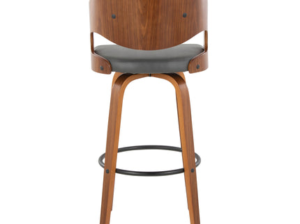 Pino - Mid Century Modern Fixed Height Barstool With Swivel & Round Footrest (Set of 2)