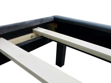 Velvet Button Tufted-Upholstered Bed With Wings Design Strong Wood Slat Support Queen Platform Bed - Gray