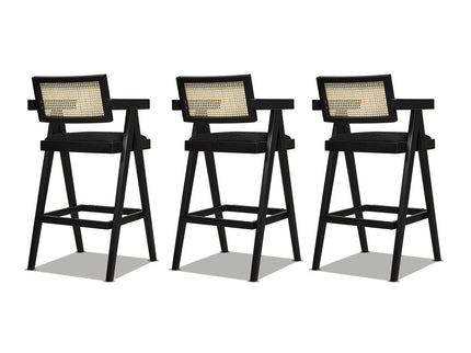 Milan - Modern Webbing Back Stool With Arms (Set of 3)