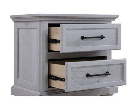 2 Drawer Nightstand With USB Charging Station