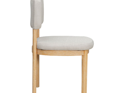 Dining Table Set With 6 Upholstered Chairs, Rectangular Table With Cutout Legs