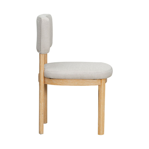 Dining Table Set With 6 Upholstered Chairs, Rectangular Table With Cutout Legs