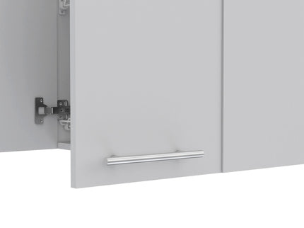 Wall Cabinet Four Doors, With Two Internal Shelves And Internal Plate And Glass Organizer - White