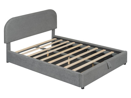 Upholstered Platform Bed With Hydraulic Storage System