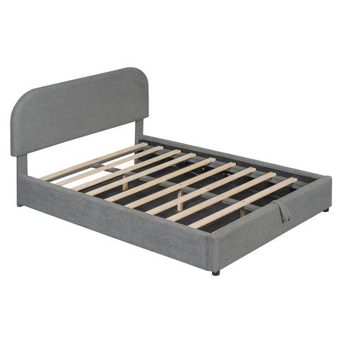 Upholstered Platform Bed With Hydraulic Storage System