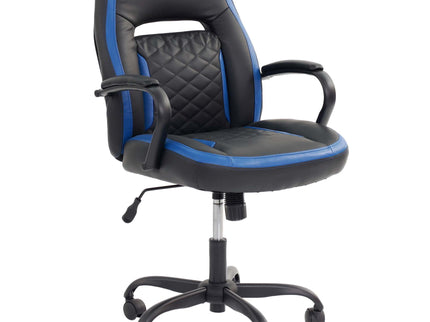 Ergonomic Office Chair With Armrests, Adjustable Design - Black / Blue