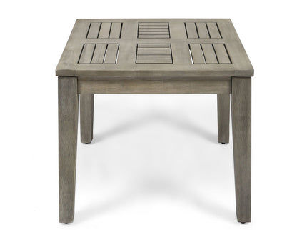 Dexterity - Outdoor Square Side Table With Wood Frame - Gray