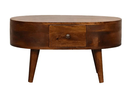 Mini Rounded Coffee Table - Chestnut