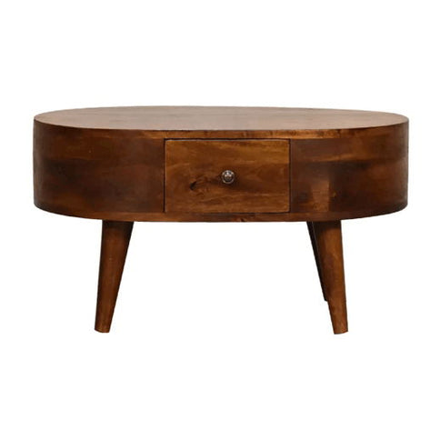 Mini Rounded Coffee Table - Chestnut