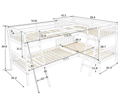 L Shaped Bunk Bed With Ladder