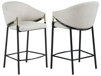 Sloped Arm Counter Stools (Set of 2) - Beige