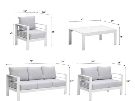 Outdoor Patio Set With All-Weather Thick Cushions