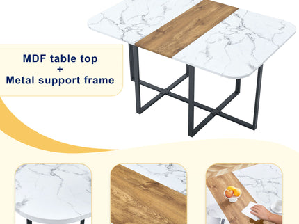 2 Tone Dining Table For Modern Minimalist And Industrial Styles