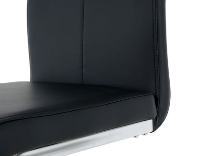 Modern Dining Chairs With Padded Seat And Metal Legs