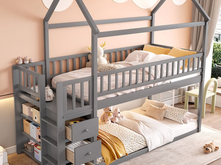 Bunk Bed With Shelves And Drawers, Storage Focused Design