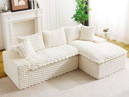 Modular Sofa, Convertible Twin Seat With Chaise Lounge