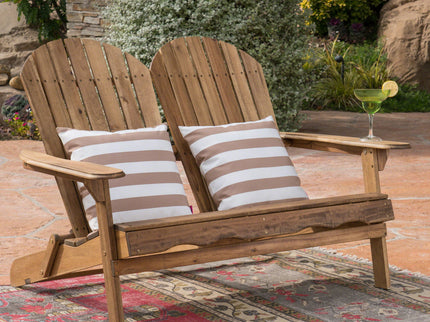 Outdoor Adirondack Rocking Loveseat With Hand Crafted Details