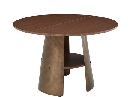 Round Dining Table - Reddish Brown / Walnut