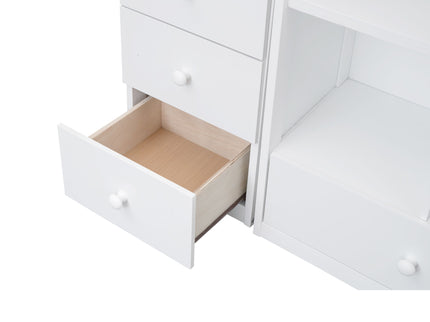 Loft Bed With L Shaped Desk, Drawers, Cabinet, And Storage Staircase