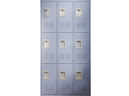 9 Door Lockers With Lock For Storage In Office, School, Gym, And Bedroom - Gray