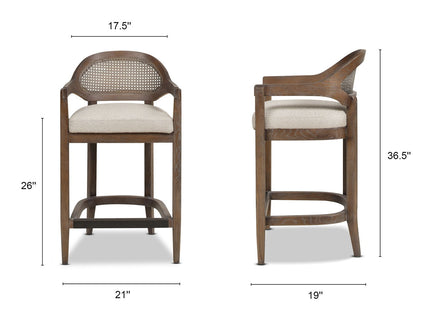 Americana - Mid-Century Modern Cane Back Counter Stool