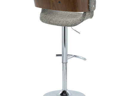 Elisa - Mid Century Modern Adjustable Barstool With Swivel With Rounded T Footrest (Set of 2)