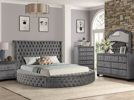 King 5 Piece Bedroom Set Made - Gray