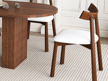Oval Dining Table Set For 6 With 4 Chairs - Walnut