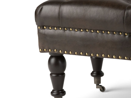 Henley - Tufted Ottoman Bench - Distressed Brown