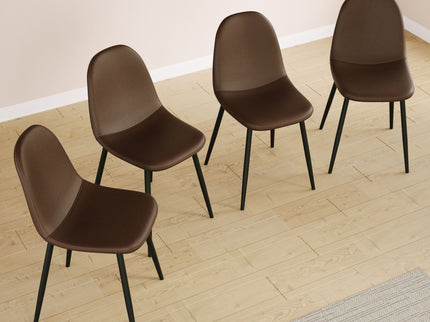 Modern Dining Chairs With Soft Upholstered Seat, Spoon Shape Design