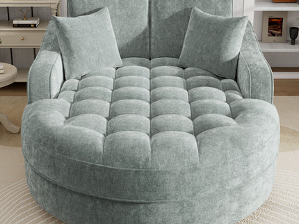 Modern Chaise Lounge Upholstered Sofa Couch With Tufted Seat And Detachable Pillows For Living Room