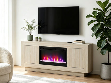 Fireplace TV Stand - Beige