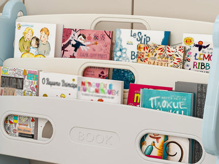 Kids Toy Storage Organizer With 2 Tier Bookshelf, Toy Storage With 12 Bins
